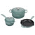 5pc Signature Cast Iron Cookware Set Sea Salt