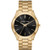 Mens Slim Runway Gold-Tone Stainless Steel Watch Black Dial