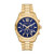 Mens Lexington Chronograph Gold-Tone Stainless Steel Watch Blue Dial