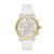 Ladies Sport Sail White & Gold-Tone Silicone Strap Watch  Silver Dial