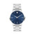 Mens Corporate Exclusive Silver-Tone Stainless Steel Watch Blue Dial