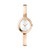 Ladies Museum Bangle Rose Gold-Tone Stainless Steel Oval Watch Silver Dial