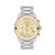 Mens BOLD Verso Chronograph Silver-Tone Stainless Steel Watch Gold Dial