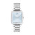 Ladies BOLD Evolution 2.0 Silver-Tone SS Square Watch Light Blue Dial