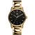 Mens Classic II Lion Gold-Tone Stainless Steel Watch Black Dial
