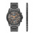 Mens Bank Chronograph Gunmetal Stainless Steel Watch & Bracelet Set