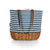 Coronado Canvas & Willow Basket Tote Blue & White Stripe