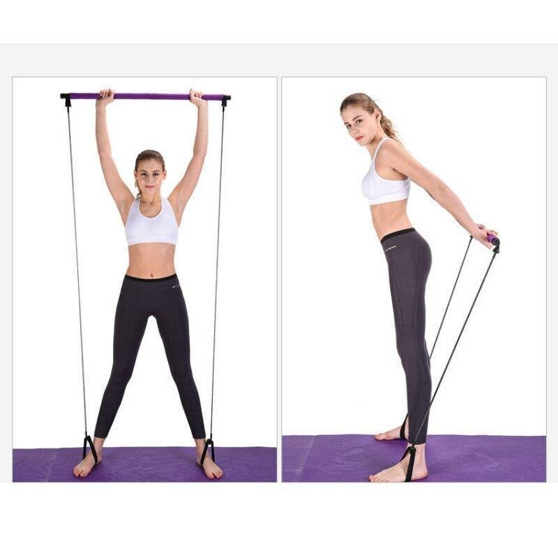 Pilates bar lightweight resistance band home gym trainer portable
