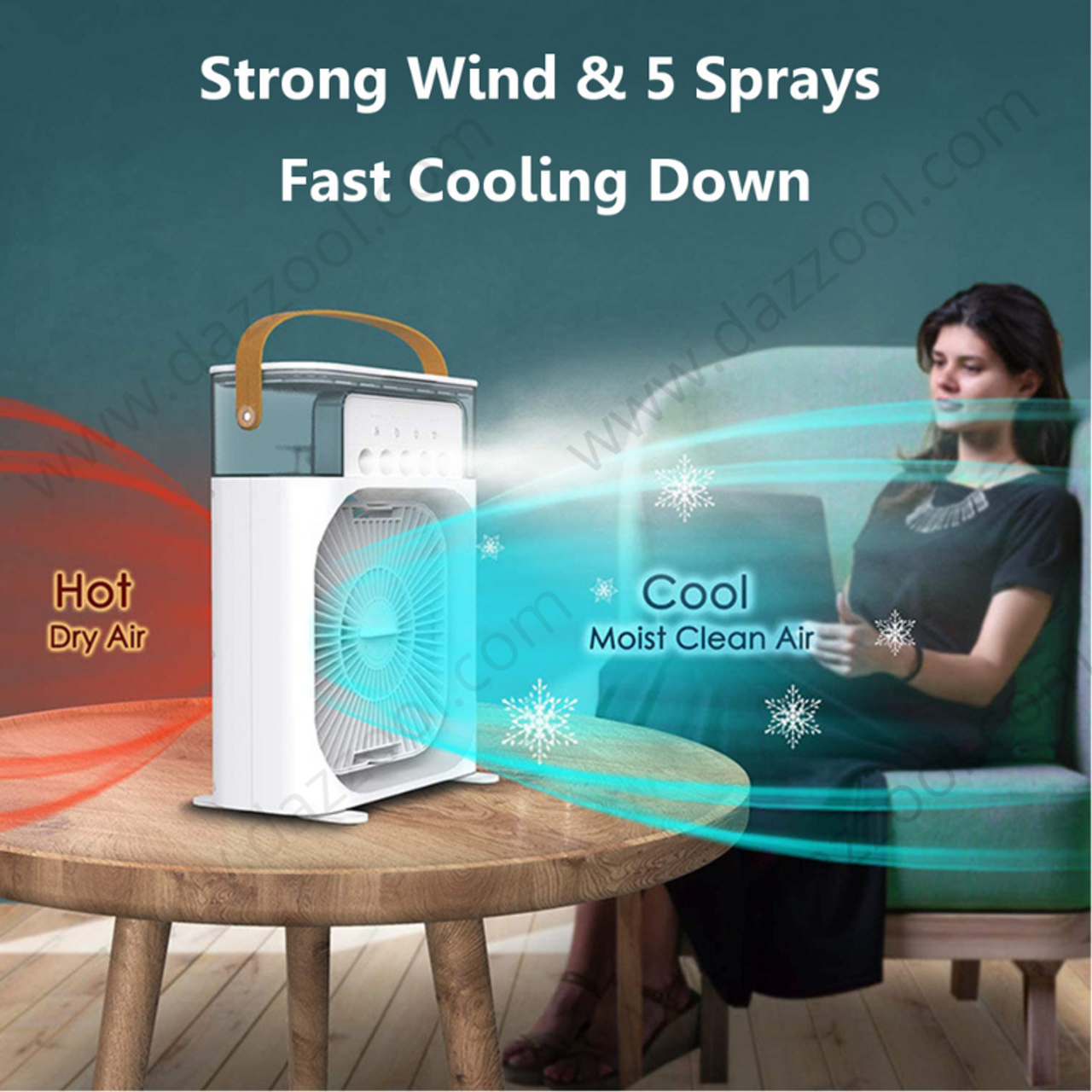 Portable Air Cooler Fan USB Mini Climatiseur Humidificateur Affichage  NuméRique Ventilateur ÉLectrique pour Office Home-B - Cdiscount Bricolage