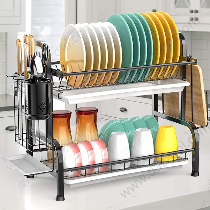 Two Tier Storage Drying Rack Drying Rack 2 Tier Kitchen Shelf