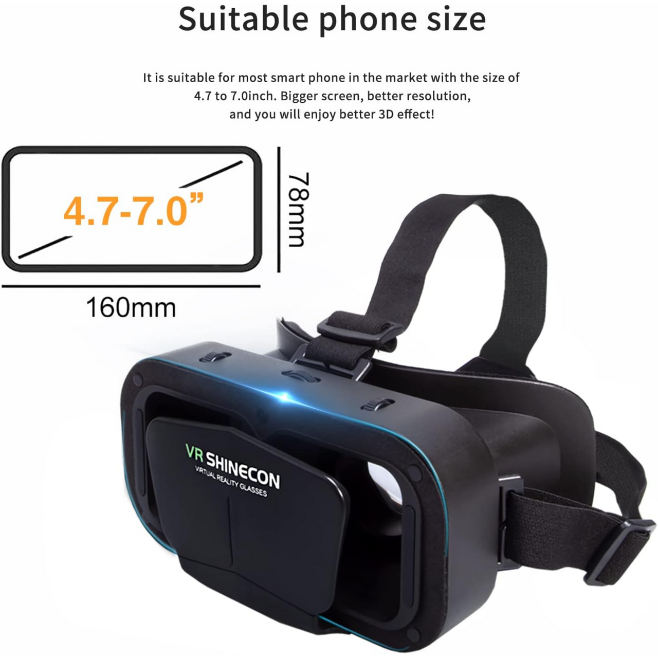 VR SHINECON Virtual Reality Headset 3D Glasses - Main Image