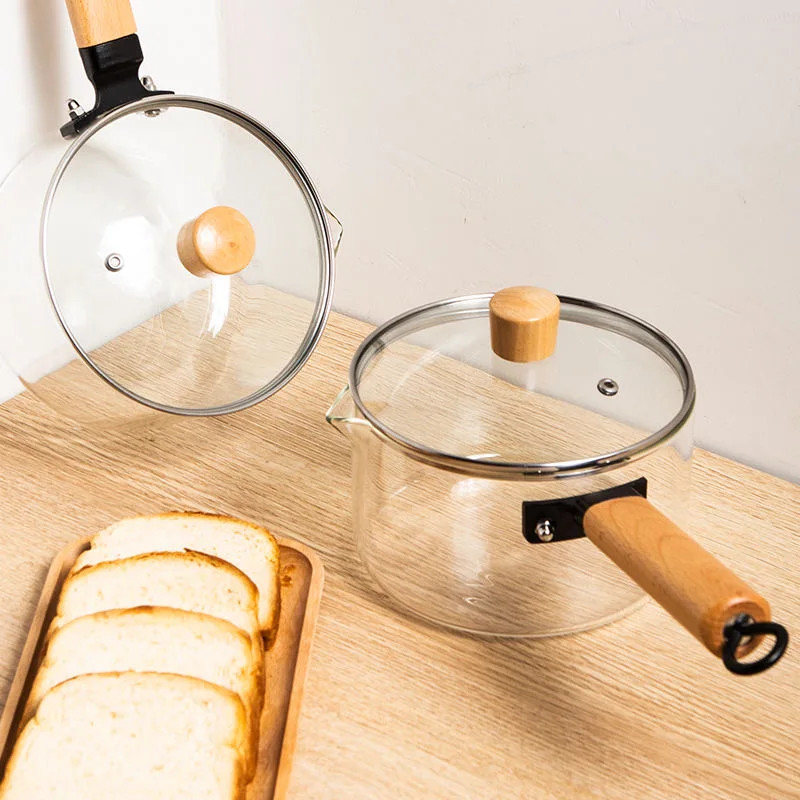 Single Handle Glass Soup Pot - Heat-Resistant Transparent Cookware ...