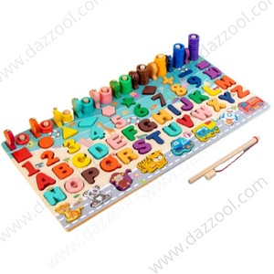 Wooden Number Puzzle Sorting Shape Sorter Counting Fishing Game 3+ Wooden Number Puzzle Sorting Shape Sorter Counting Fishing Game 3+