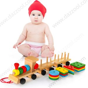 Wooden Toys Geometric Building Block Car Wooden Toys Geometric Building Block Car