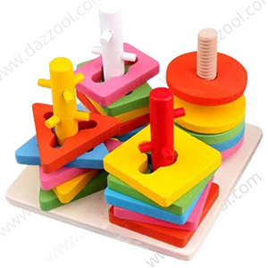 Educational Wooden Building Blocks Four Column Set 3+ Educational Wooden Building Blocks Four Column Set 3+