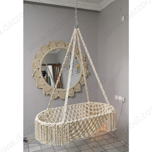 Handmade Oval Macramé Swing Hammock Cradle Crib For Babies (45Wx95Lx25D) MKR-013 by dazzool.com Handmade Oval Macramé Swing Hammock Cradle Crib For Babies (45Wx95Lx25D) MKR-013 by dazzool.com