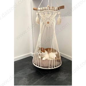 Handmade Round Macrame Swing Hammock For Cat / dog/ Kitten (40x125cm) MKR-014 Handmade Round Macrame Swing Hammock For Cat / dog/ Kitten (40x125cm) MKR-014