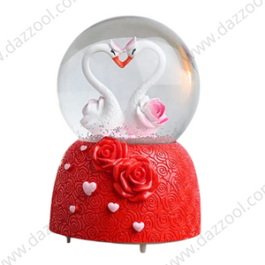 Snow globe Cute Swan in Glass With Music Light & Fan for snowing effect by dazzool.com Snow globe Cute Swan in Glass With Music Light & Fan for snowing effect by dazzool.com