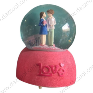 DAZZOOL Snow globe Two lovers With Flowers in Glass With Music Light & Fan for snowing effect by dazzool.com DAZZOOL Snow globe Two lovers With Flowers in Glass With Music Light & Fan for snowing effect by dazzool.com