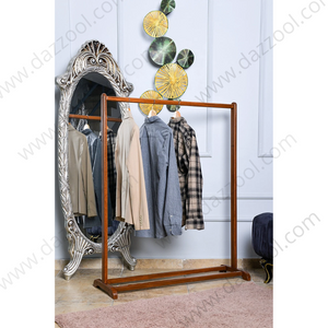 dazzool Standing Wooden Clothes Hanger Stand Dark Brown H123xW100cm DCR-005-dazzool.com dazzool Standing Wooden Clothes Hanger Stand Dark Brown H123xW100cm DCR-005-dazzool.com