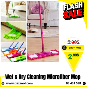 Wet & Dry Cleaning Flat Microfiber Floor Cleaning Mop-dazzool.com Wet & Dry Cleaning Flat Microfiber Floor Cleaning Mop-dazzool.com