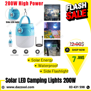 Solar LED Camping Lights 200W-dazzool.com Solar LED Camping Lights 200W-dazzool.com