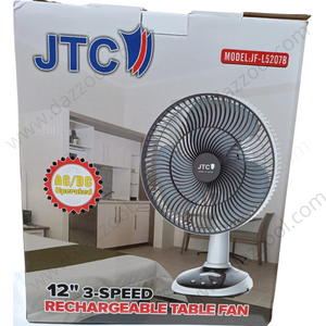 JTC Rechargeable Table Fan 12" JF-L5207B-dazzool.com JTC Rechargeable Table Fan 12" JF-L5207B-dazzool.com