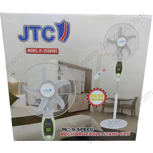 JTC Rechargeable Stand Fan 16" 9-Speed JF-2936HRS-dazzool.com JTC Rechargeable Stand Fan 16" 9-Speed JF-2936HRS-dazzool.com