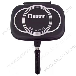 Dessini Double-Sided Non-Stick Grill Pan Black 32cm-dazzool.com Dessini Double-Sided Non-Stick Grill Pan Black 32cm-dazzool.com