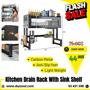 Kitchen Sink Storage Rack Table Top Bowl Drain Rack Multifunctional Thickened Dishwashing Rack for Storing Dishes on The Sink-dazzool.com Kitchen Sink Storage Rack Table Top Bowl Drain Rack Multifunctional Thickened Dishwashing Rack for Storing Dishes on The Sink-dazzool.com