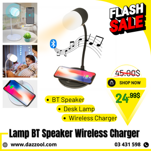 MDHL 3 in 1 Wireless Charger Bluetooth Speaker LED Desk Lamp MD-088-dazzool.com