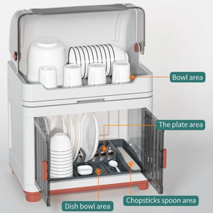 Kitchen Tableware Rack with Cover-dazzool.com