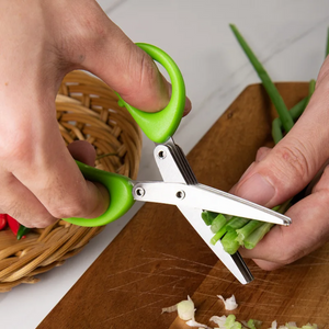 Multi-Layers Stainless Steel Kitche Herb Scissors-dazzool.com