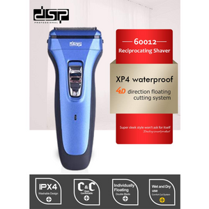 DSP Rechargeable Waterproof Reciprocating Shaver for Men with Double Floating Blade 60012-dazzool.com