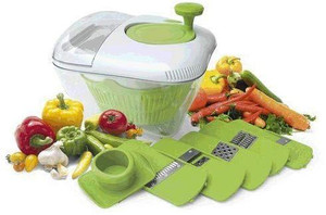 All In One Salad Bowl 5 Blades Kitchen Grater Slicer Chopper - DaZzoOL All In One Salad Bowl 5 Blades Kitchen Grater Slicer Chopper - DaZzoOL