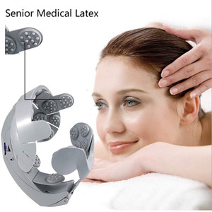 Electric Head Massager 8 Kinds of Massage Intensity Adjustable Acupuncture Points Massage Helmet Gray -  - dazzool.com Electric Head Massager 8 Kinds of Massage Intensity Adjustable Acupuncture Points Massage Helmet Gray -  - dazzool.com