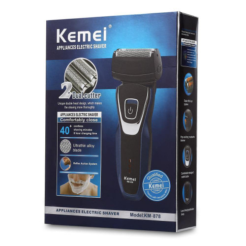 Kemei KM - 878 Men 2 Blade Electric Foil Shaver Razor with Cutting Head - DaZzoOL