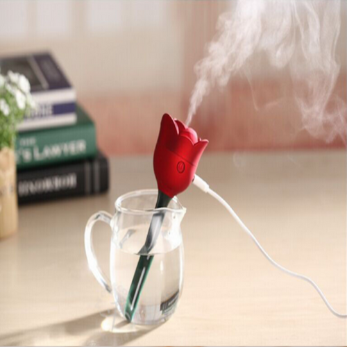 Rose Shape Purifier Air Humidifier Essential Oil Diffuser Aroma Aromatherapy USB Mist Maker - DaZzoOL