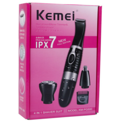 Skin Shaver, Nose Trimmer & Temples Shaver 4in1 KEMEI KM-PG500 - Beauty - dazzool.com