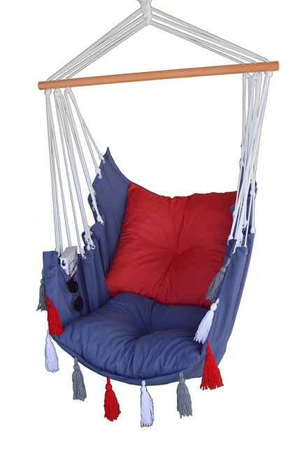 Stylish Chair Swing Hammock Indigo & Red MKR-007 by dazzool.com