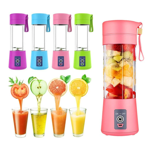 USB Portable and rechargeable battery juice blender with 6 leaf knife