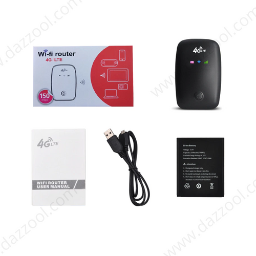 150Mbps 4G LTE Portable Router Mobile WiFi Hotspot with Battery-dazzool.com