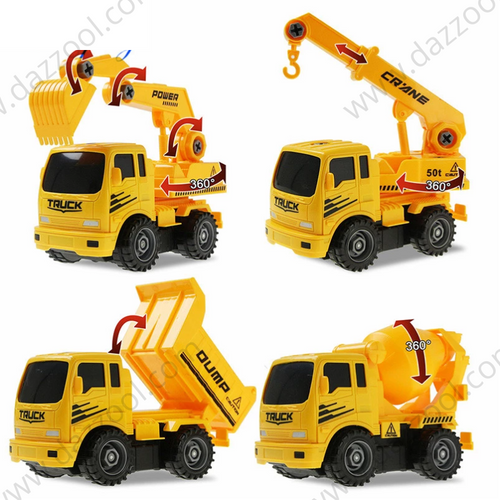 4 Styles Engineering Vehicle Assembly DIY Toys -dazzool.com