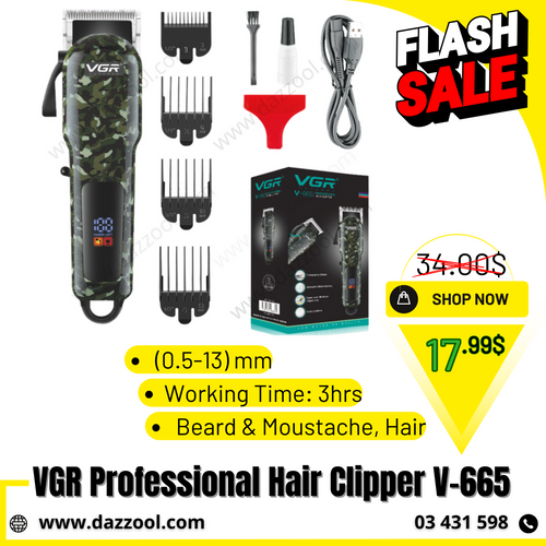 VGR Professional Hair Clipper V-665-dazzool.com