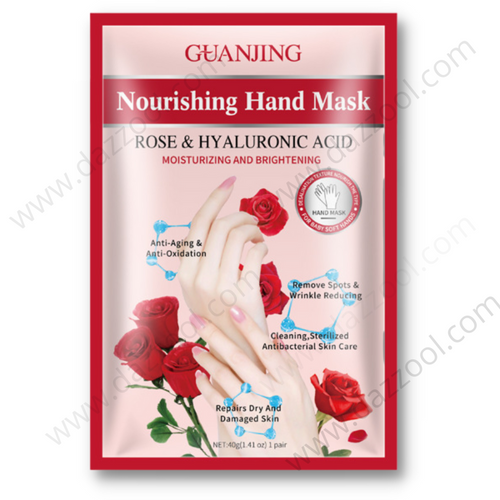 GuanJing Rose & Hyaluronic Acid Nourishing Hand Mask GJ7038-dazzool.com