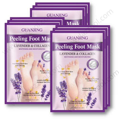 GuanJing Lavender & Collagen Peeling Foot Mask GJ7035-dazzool.com