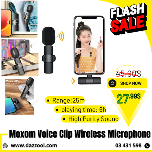 Moxom Voice Clip Wireless Microphone MX-AX39-dazzool.com