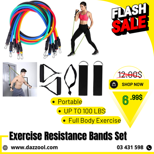 Exercise Resistance Bands Set, Fitness Stretch Workout Bands-dazzool.com