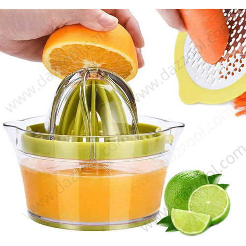 Citrus Lemon Orange Juicer Manual Hand Squeezer with Built-in Measuring Cup and Grater-dazzool.com