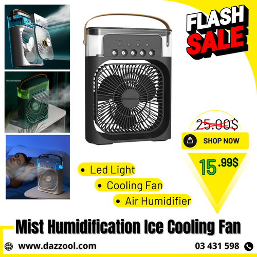 Portable Air Conditioner Air Cooler Water Cooling Spray Fan USB Desktop Humidification Fan Mini Air Cooling Fan Wireless Fan-dazzool.com